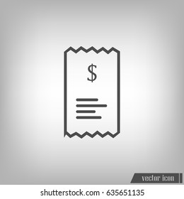 Checkout receipt or purchase receipt line art icon for apps and websites