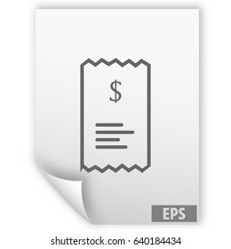 Checkout receipt or purchase receipt line art icon for apps and websites