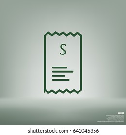 Checkout receipt or purchase receipt line art icon for apps and websites