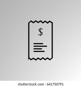 Checkout receipt or purchase receipt line art icon for apps and websites