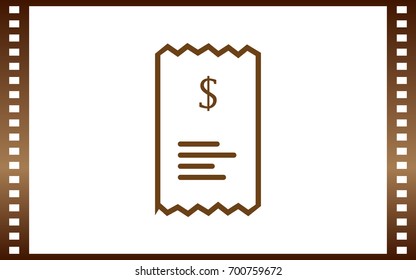 Checkout receipt or purchase receipt line art icon for apps and websites