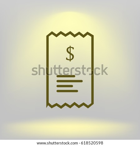 Checkout receipt or purchase receipt line art icon for apps and websites