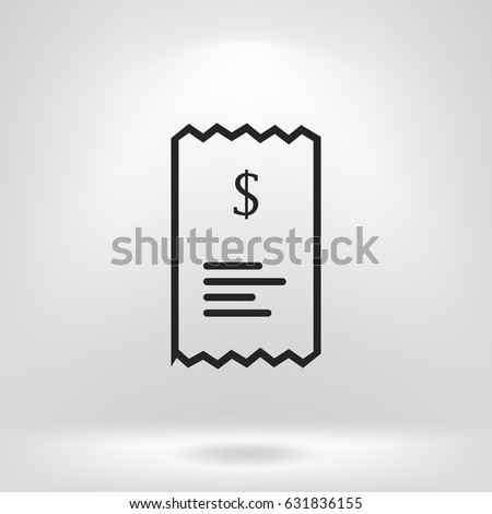 Checkout receipt or purchase receipt line art icon for apps and websites