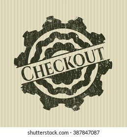 Checkout rubber grunge stamp