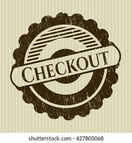 Checkout rubber stamp with grunge texture