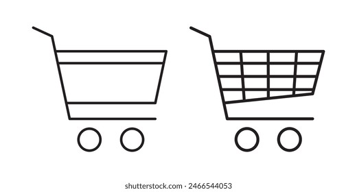 checkout shopping cart icon vector, Trolley Cart Icon Vector, Full and empty shopping cart symbol, shop and sale, vector illustration