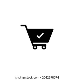Descargar carro de la compra simple vector de icono plano