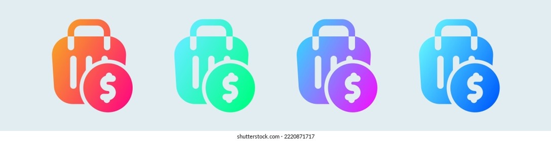 Checkout solid icon in gradient colors. Purchase signs vector illustration. - Shutterstock ID 2220871717