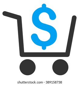Checkout vector icon. Style is bicolor flat symbol, blue and gray colors, white background.