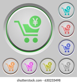 Checkout with Yen cart color icons on sunk push buttons