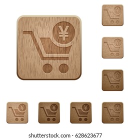 Checkout with Yen cart on rounded square carved wooden button styles