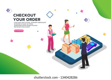 checkout your order isometric design