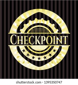 Checkpoint golden emblem or badge. Vector Illustration. Detailed.