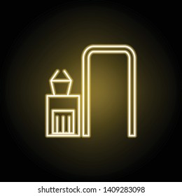 checkpoint icon in neon style. Signs and symbols can be used for web, logo, mobile app, UI, UX