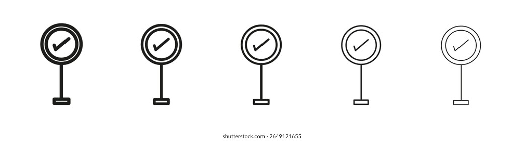 Ícone de ponto de verificação vetor estrutura de tópicos definir sinal de ilustração