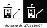 Checkpoint Icon White And Black Background Style