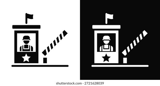 Icono de punto de control Estilo de fondo blanco y negro