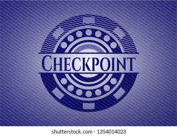 Checkpoint jean or denim emblem or badge background