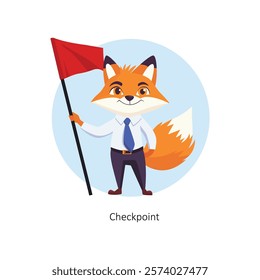 Checkpoint vector character illustration. EPS 10 File