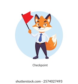 Checkpoint vector character illustration. EPS 10 File