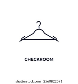 checkroom outline icon. Linear vector from hotel concept. Thin line checkroom icon isolated on white background