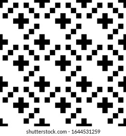 Cheques, cruza el símbolo. Patrón sin problemas. Baldosas, formas de fondo. Cuadrados, papel pintado. Motivo étnico. Fondo geométrico. Ilustración mosaica. Papel digital, papel textil, vector abstracto.
