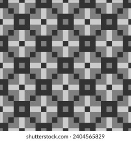 Checks ornament. Squares illustration. Seamless pattern. Geometrical background. Tiles wallpaper. Ethnic motif. Geometric ornate. Digital paper, textile print, web design, abstract image. Vector art.