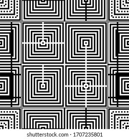 Cheques, cuadrados, líneas, trazos, curvas sin fisuras. Ornamento étnico geométrico. Motivo popular. Impresión textil étnica. Antecedentes tribales. Papel pintado. Imágenes abstractas. Trabajo vectorial.