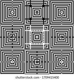 Checks, squares, lines, strokes, curves patterns collection. Geometrical ethnic ornaments set. Tribal backgrounds kit. Patchwork seamless print. Folk motif. Abstract images bundle. Vector artworks.