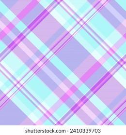 Verifica el tejido escocés, patrón vectorial multicultural sin fisuras. Usar tela textil para comprobar el fondo en color púrpura y claro.