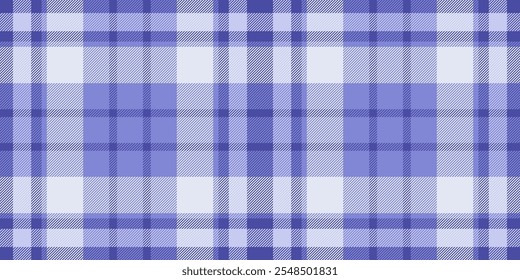 Checks vector fabric plaid, variation texture pattern tartan. French textile background seamless check in blue and white colors.
