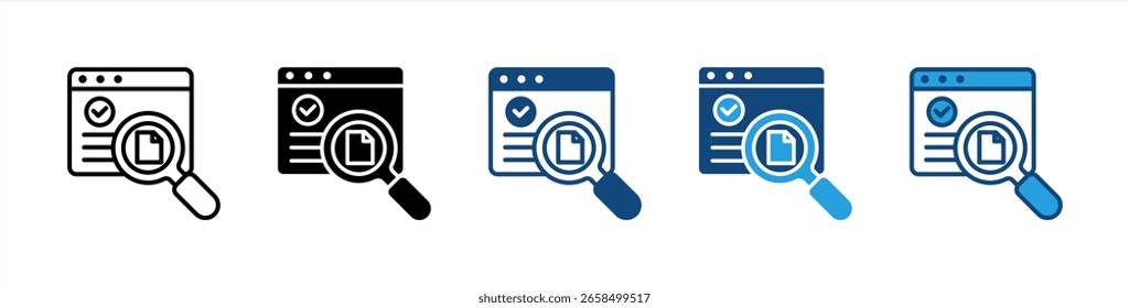 Conjunto de iconos de suma de comprobación colección de estilos múltiples