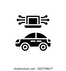 chequeo de coche Silhouette Icon Vector