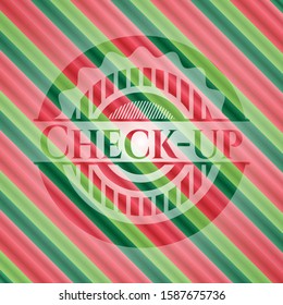 Check-up christmas style emblem. Vector Illustration. Detailed.