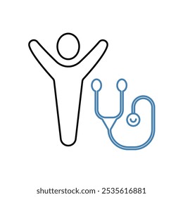 ícone da linha de conceito de checkup. Ilustração de elemento simples. checkup conceito esboço design de símbolo.