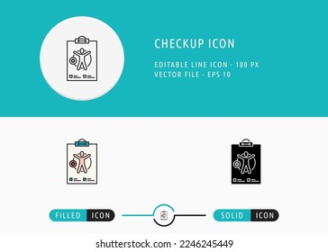 Checkup Icon Isolated on White Background. Health Diagnosis Thin Line Symbol Stock Vector Illustration For Mobile App And Web Design.