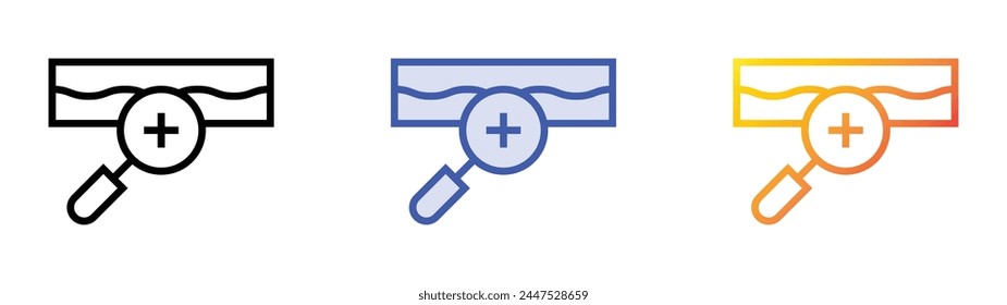 checkup icon. Linear, Blue Fill and Gradient Style Design Isolated On White Background