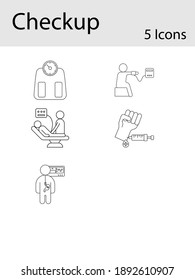 Icono De Comprobación Establecido En Linea Negra En Fondo Blanco.