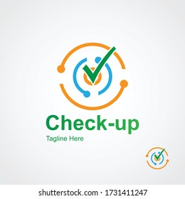 Check-up Logo design Template-Check mark logo icon. Tick symbol in green color illustration. Accept OK symbol for improvement or checklist design. Choice minimalist pictogram.