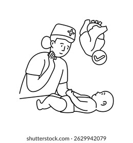    Checkup vector outline illustrations. EPS 10 file