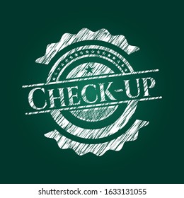 Check-up written on a blackboard. Vector Illustration. Detailed.