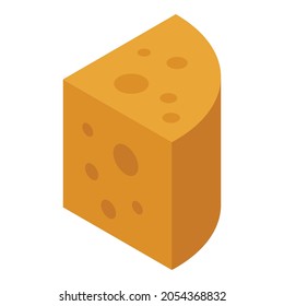 Cheddar cheese icon. Isometric of Cheddar cheese vector icon for web design isolated on white background