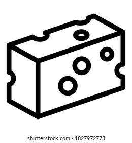 Cheddar cheese icon. Outline cheddar cheese vector icon for web design isolated on white background