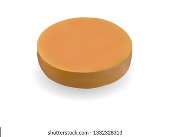 Cheddar Cheese Isolated on White Background