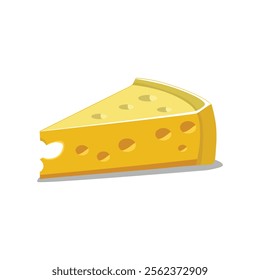 Cheddar Cheese Slice with a Bite