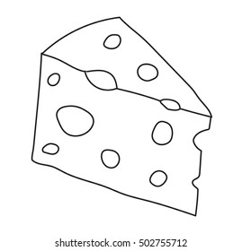 Cheddar cheese slice on white background
