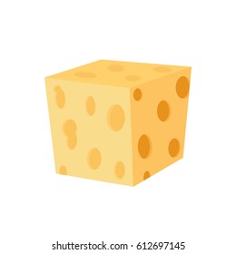 Cheddar, parmesan cheese. Dairy milky product. Made in cartoon flat style.