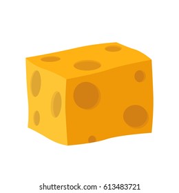 Cheddar, parmesan cheese. Dairy milky product. Made in cartoon flat style.