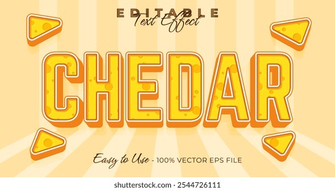 Cheddar text effect, yellow cheese texture graphic style, editable text