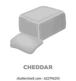 Cheddar.Different kinds of cheese single icon in black style vector symbol stock illustration web.